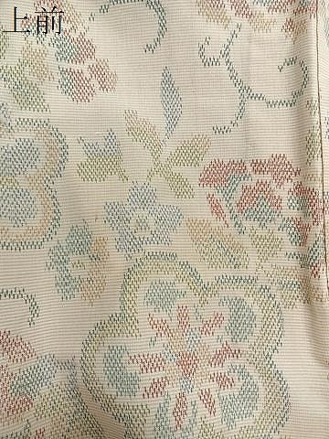 平和屋着物▽上質な紬 単衣 花唐草文 正絹 逸品 CAAS2409xi