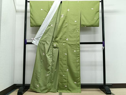 平和屋着物▽小紋 単衣 枝椿 洗える着物 CAAS2410xi