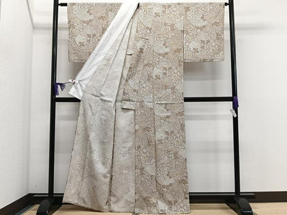 平和屋着物▽小紋 単衣 草花文 洗える着物 CAAS2414xi