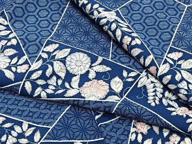 平和屋着物▽小紋 単衣 辻が花 洗える着物 CAAS2419xi