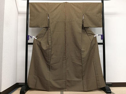 平和屋着物▽小紋 単衣 縞 洗える着物 CAAS2421xi