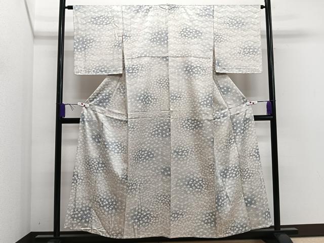 平和屋着物▽上質な小紋 単衣 舞花文 暈し染め 正絹 逸品 未使用 CAAS2429xi