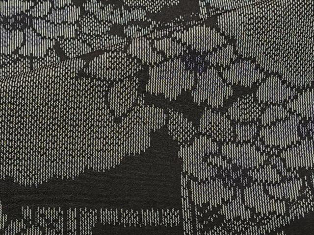 平和屋着物▽上質な紬　単衣　風景花文　正絹　逸品　CAAS2430xi