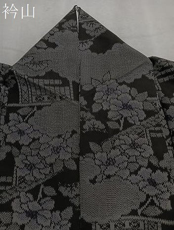 平和屋着物▽上質な紬　単衣　風景花文　正絹　逸品　CAAS2430xi