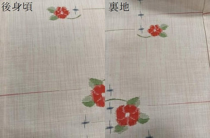 平和屋着物▽上質な紬 単衣 枝花文 正絹 逸品 CAAS2439xi