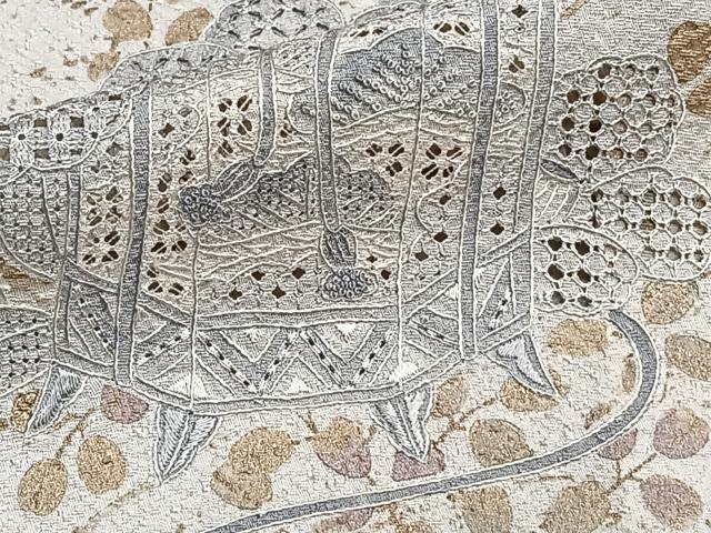 平和屋着物▽中国三大刺繍 スワトウ刺繍 訪問着 単衣 貝桶花文様 金彩 正絹 逸品 CAAS2442xi