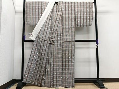平和屋着物▽上質な紬 単衣 琉球絣文様 正絹 逸品 CAAS2443xi