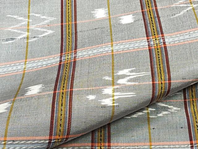 平和屋着物▽上質な紬 単衣 琉球絣文様 正絹 逸品 CAAS2443xi