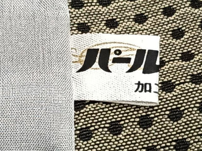 平和屋着物▽上質なお召　単衣　幾何学文様　正絹　逸品　CAAS2446xi