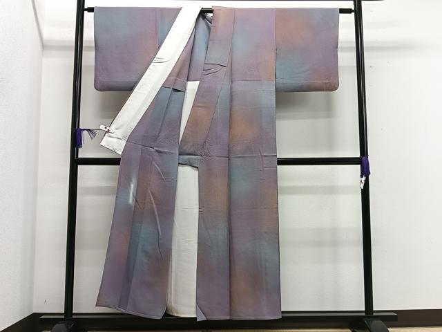 平和屋着物▽染色作家 斉藤三才 小紋 単衣 暈し染め 正絹 逸品 CAAS2447xi