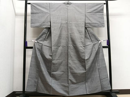 平和屋着物▽本場大島紬　単衣　枝葉文　正絹　逸品　CAAS2449xi