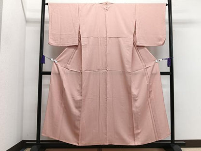 平和屋着物▽上質な色無地 単衣 花唐草地紋 一斤染色 正絹 逸品 CAAS2452xi