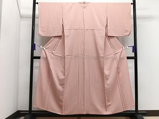 平和屋着物▽上質な色無地 単衣 花唐草地紋 一斤染色 正絹 逸品 CAAS2452xi