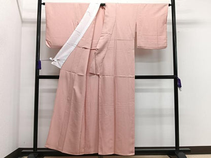 平和屋着物▽上質な色無地 単衣 花唐草地紋 一斤染色 正絹 逸品 CAAS2452xi