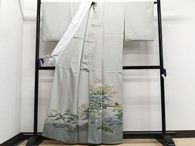 平和屋着物▽豪華色留袖 単衣 友禅 風景文 正絹 逸品 CAAS2455xi