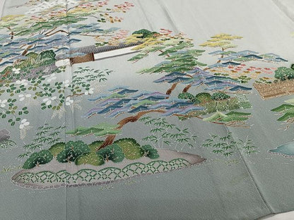 平和屋着物▽豪華色留袖 単衣 友禅 風景文 正絹 逸品 CAAS2455xi