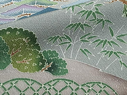 平和屋着物▽豪華色留袖 単衣 友禅 風景文 正絹 逸品 CAAS2455xi