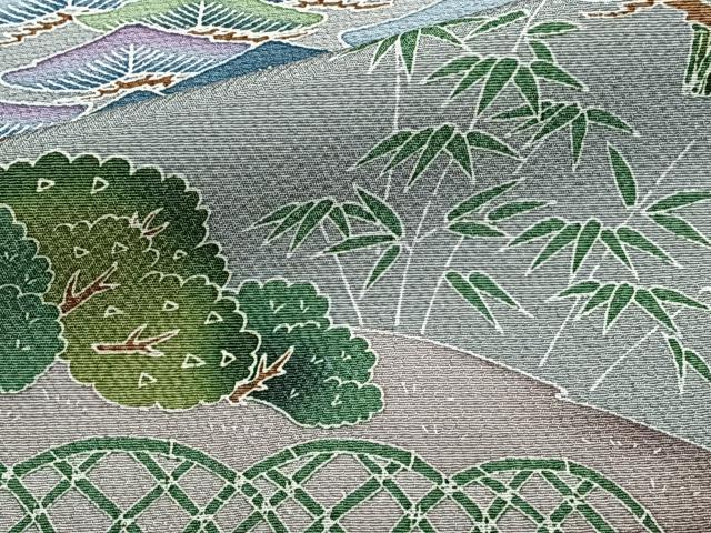 平和屋着物▽豪華色留袖 単衣 友禅 風景文 正絹 逸品 CAAS2455xi