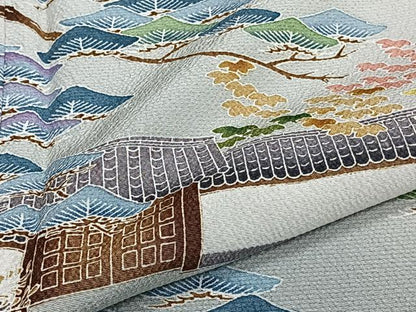 平和屋着物▽豪華色留袖 単衣 友禅 風景文 正絹 逸品 CAAS2455xi