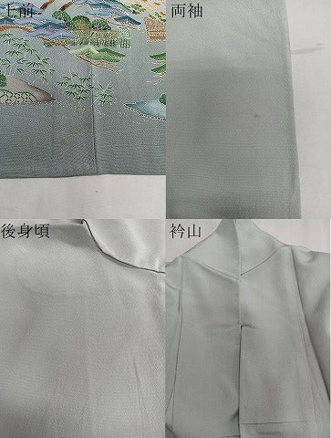 平和屋着物▽豪華色留袖 単衣 友禅 風景文 正絹 逸品 CAAS2455xi
