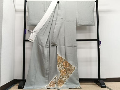 平和屋着物▽豪華色留袖　駒刺繍　鳳凰更紗花文　暈し染め　金彩　単衣　正絹　逸品　CAAS2459xi