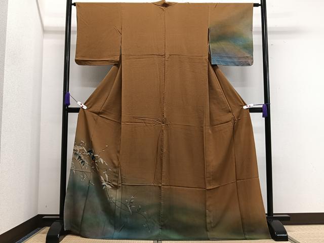平和屋着物▽訪問着 単衣 枝花文 暈し染め 正絹 逸品 CAAS2461xi