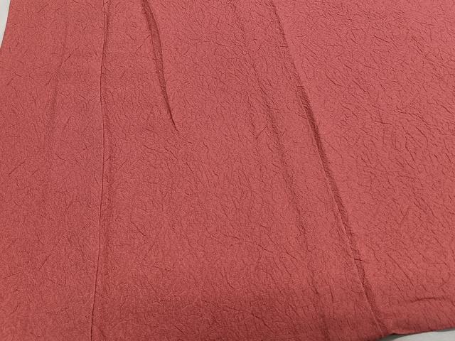 平和屋着物▽上質な色無地 単衣 臙脂色 正絹 逸品 CAAS2465xi