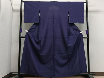 平和屋着物▽色無地　単衣　深紫色　洗える着物　未使用　CAAS2466xi