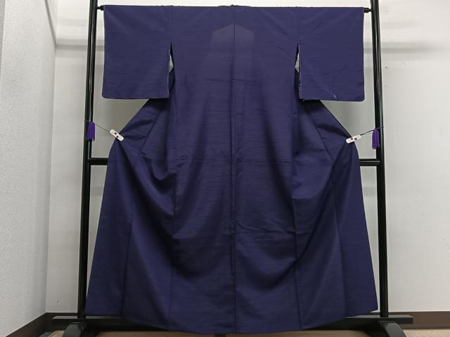 平和屋着物▽色無地　単衣　深紫色　洗える着物　未使用　CAAS2466xi