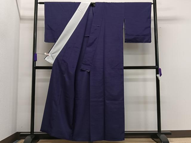 平和屋着物▽色無地　単衣　深紫色　洗える着物　未使用　CAAS2466xi