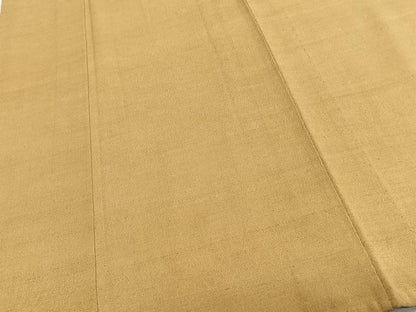 平和屋着物▽上質な色無地 単衣 黄唐茶色 御召縮緬 正絹 逸品 CAAS2477xi
