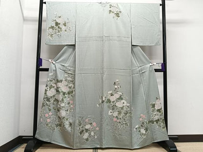 平和屋着物▽訪問着 単衣 枝花文 正絹 逸品 CAAS2479xi