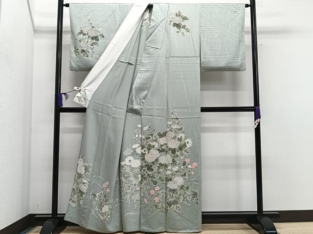 平和屋着物▽訪問着 単衣 枝花文 正絹 逸品 CAAS2479xi