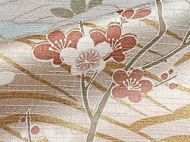 平和屋着物▽訪問着 単衣 風景花鳥文 暈し染め 金彩 正絹 逸品 CAAS2481xi