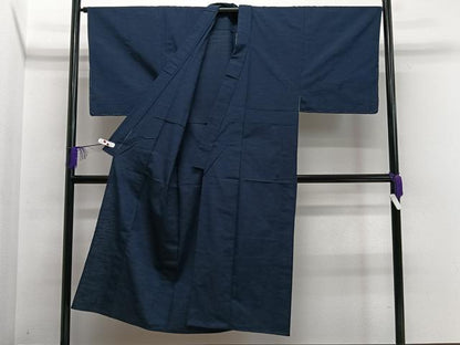 平和屋着物▽男性 紬 単衣 アンサンブル 紺青色 正絹 逸品 CAAS2485xi