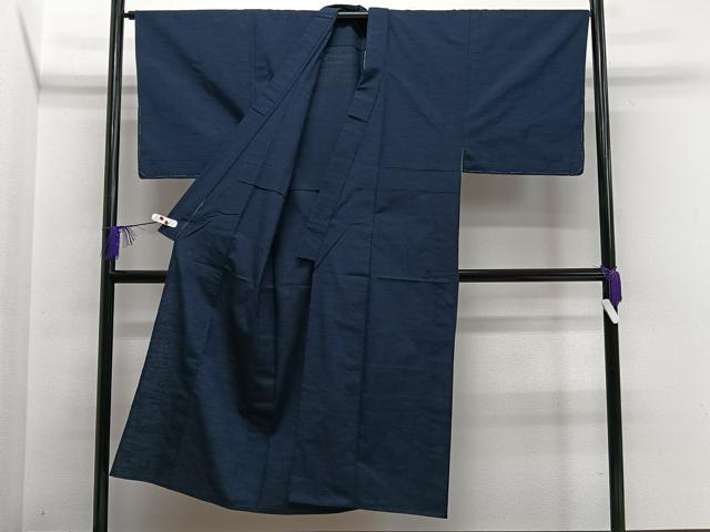 平和屋着物▽男性 紬 単衣 アンサンブル 紺青色 正絹 逸品 CAAS2485xi