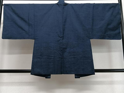 平和屋着物▽男性 紬 単衣 アンサンブル 紺青色 正絹 逸品 CAAS2485xi