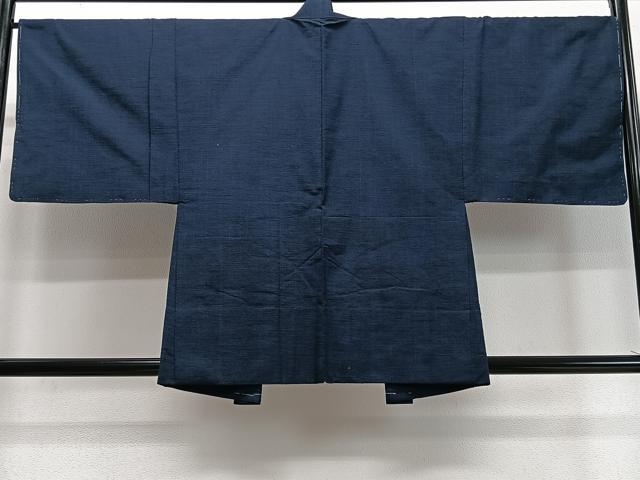 平和屋着物▽男性 紬 単衣 アンサンブル 紺青色 正絹 逸品 CAAS2485xi