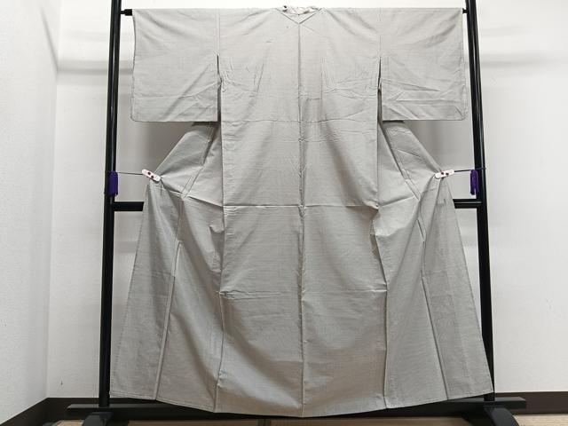 平和屋着物▽本場大島紬 単衣 白大島 幾何学文 正絹 逸品 CAAS2487xi