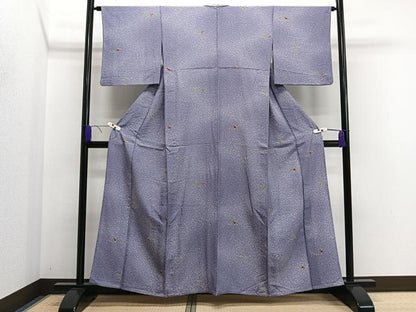 平和屋着物▽上質な小紋 単衣 葡萄蔦の葉文 正絹 逸品 CAAS2489xi