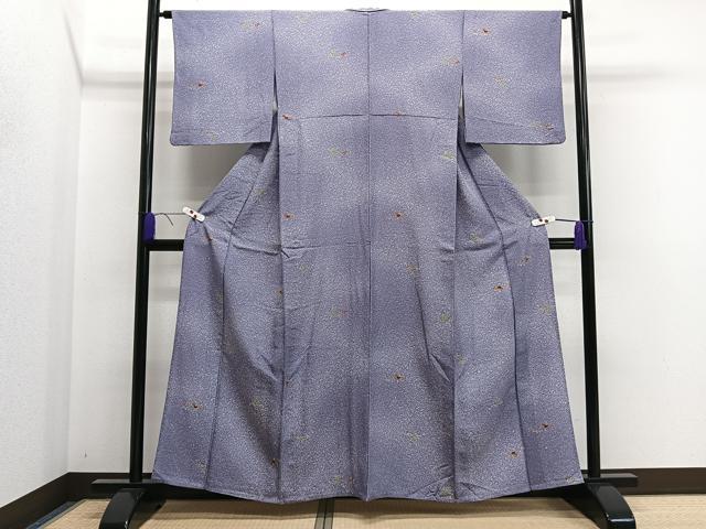 平和屋着物▽上質な小紋 単衣 葡萄蔦の葉文 正絹 逸品 CAAS2489xi