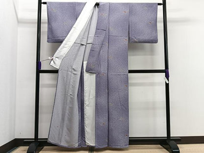 平和屋着物▽上質な小紋 単衣 葡萄蔦の葉文 正絹 逸品 CAAS2489xi