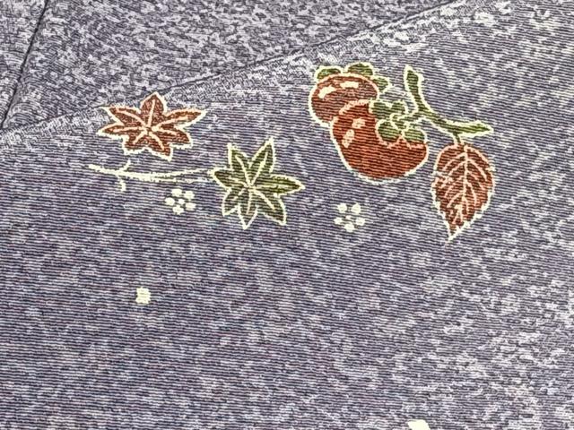 平和屋着物▽上質な小紋 単衣 葡萄蔦の葉文 正絹 逸品 CAAS2489xi