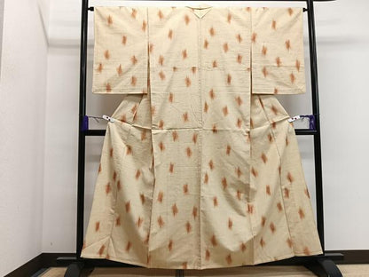 平和屋着物▽上質な紬 単衣 吉祥文 正絹 逸品 CAAS2493xi