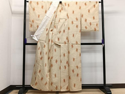 平和屋着物▽上質な紬 単衣 吉祥文 正絹 逸品 CAAS2493xi
