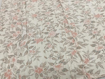 平和屋着物▽上質な紬 単衣 枝花文 正絹 逸品 CAAS2495xi