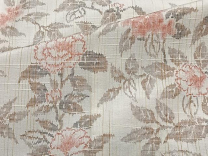 平和屋着物▽上質な紬 単衣 枝花文 正絹 逸品 CAAS2495xi