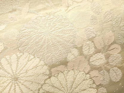 平和屋着物＊夏物 六通柄袋帯 唐織 扇面流水草花文 銀糸 正絹 逸品 CAAS3453eg