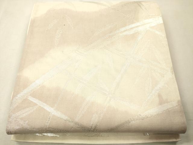 平和屋着物＊夏物　六通柄袋帯　籬笹文　銀糸　正絹　逸品　CAAS3454eg