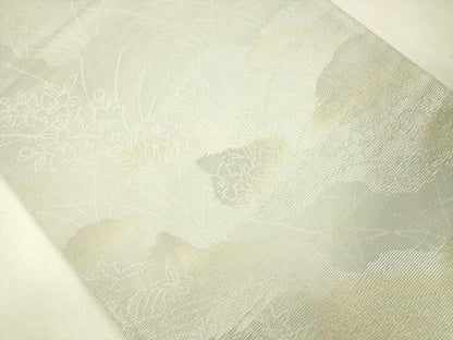 平和屋着物＊夏物　六通柄袋帯　草花文　金銀糸　正絹　逸品　CAAS3460eg
